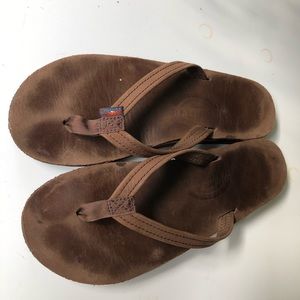 Rainbow leather sandals flip flops women’s 7.5-8